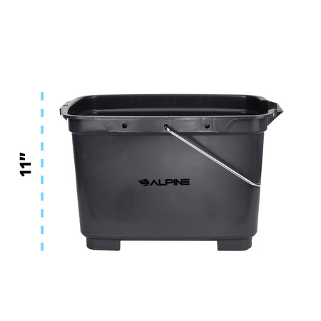 Alpine Industries 19.5 Qt. Gray Divided Plastic Bucket / Caddy 486-D